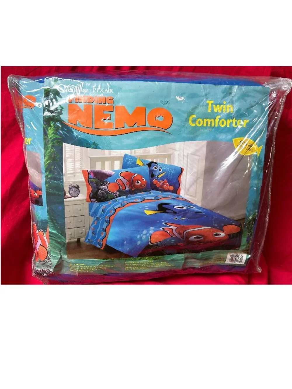NEW~TWIN size Comforter+Sheet Set~vtg Disney Pixar Finding Nemo dory~Cotton Rich